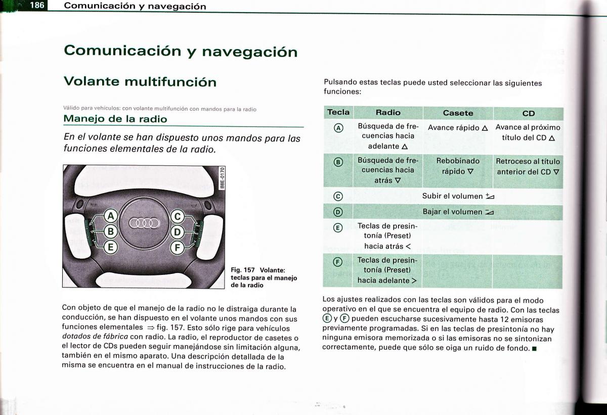 Audi A4 B6 8E manual del propietario / page 182