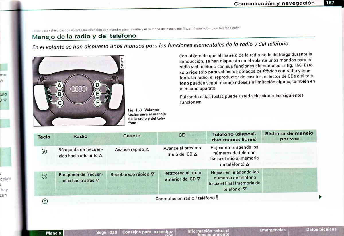 Audi A4 B6 8E manual del propietario / page 183