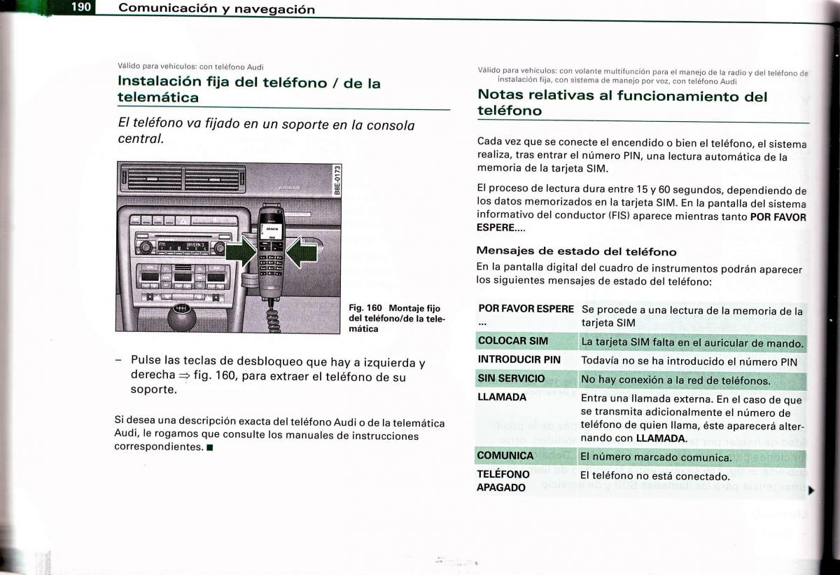 Audi A4 B6 8E manual del propietario / page 186