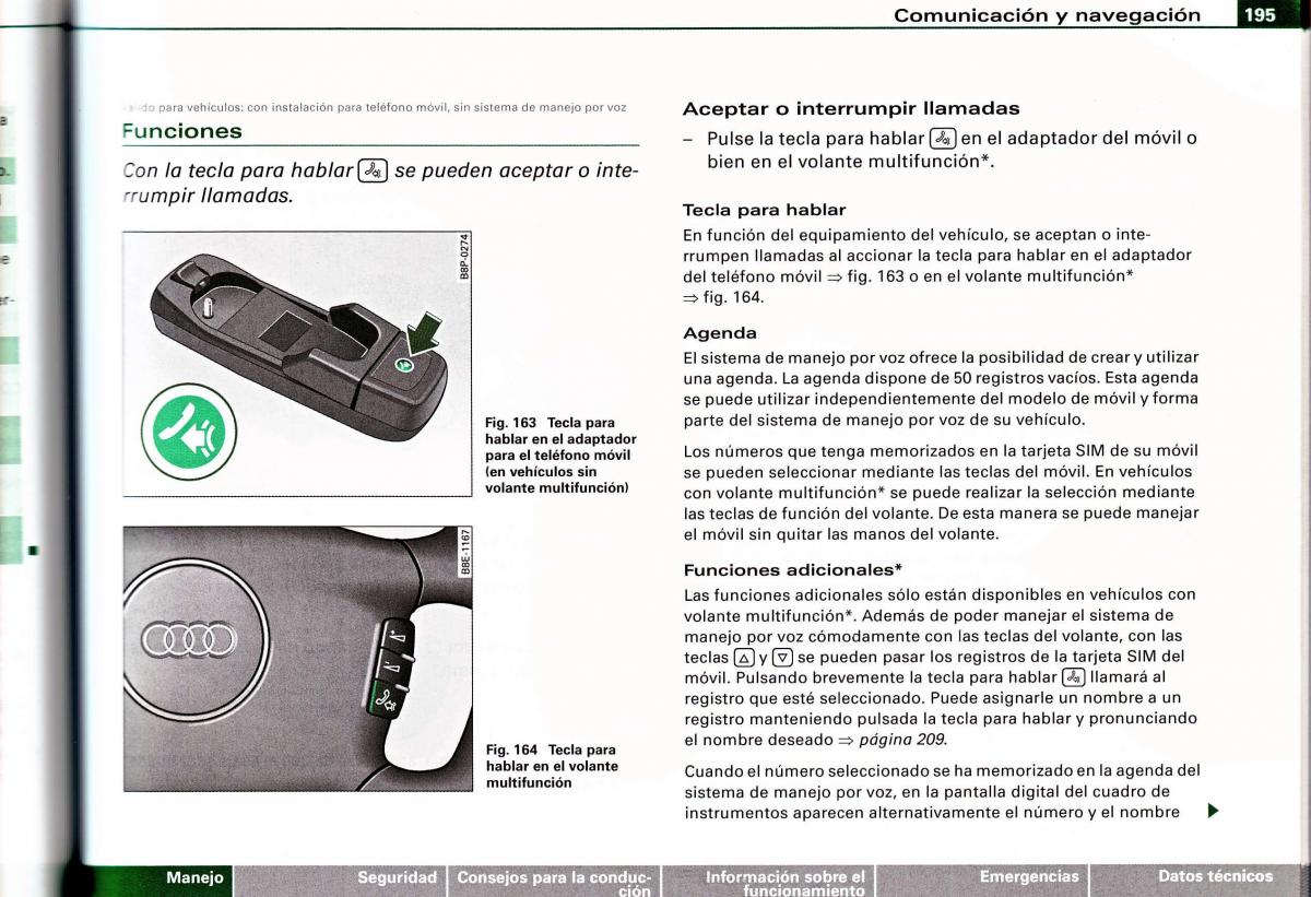 Audi A4 B6 8E manual del propietario / page 191