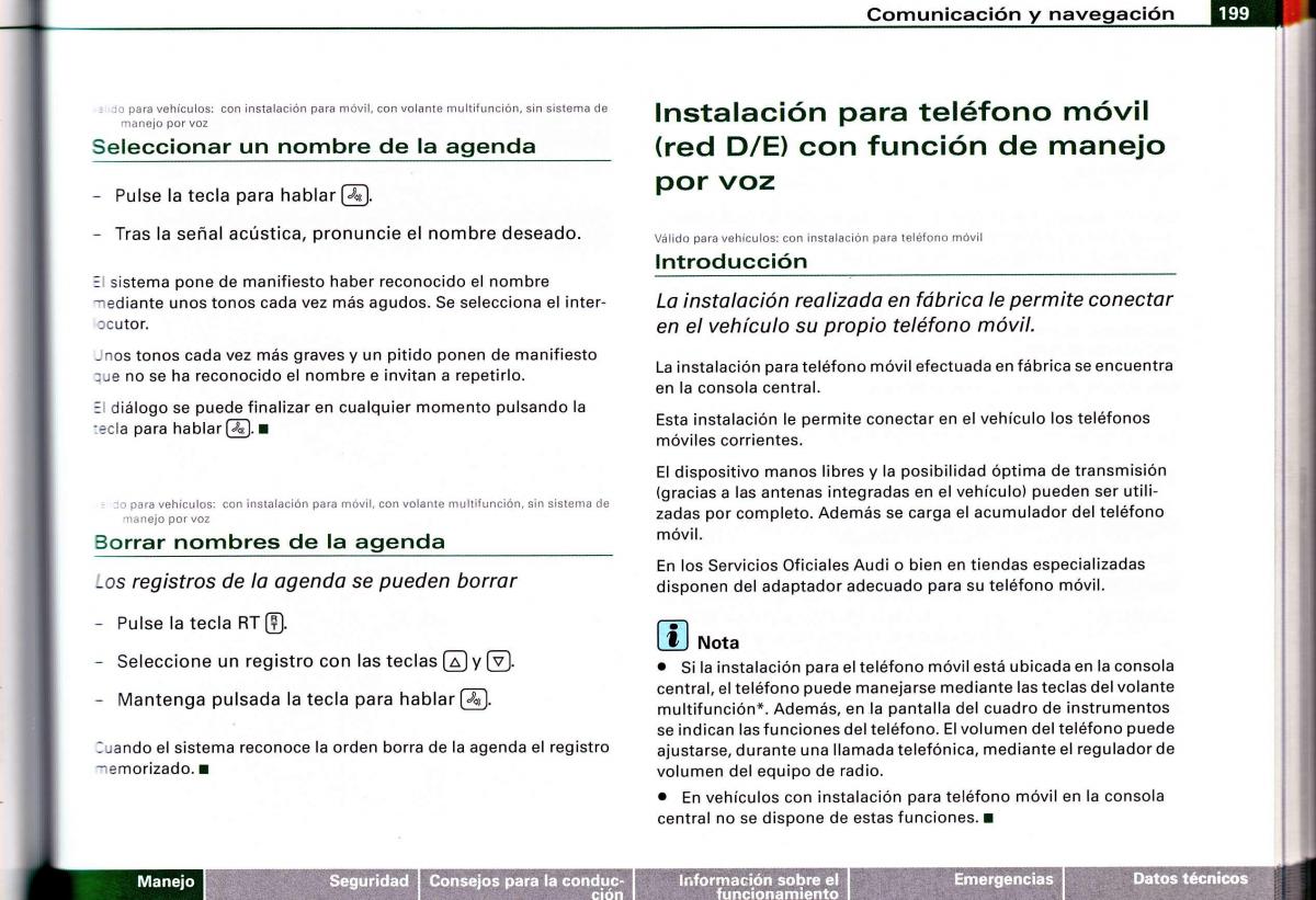 Audi A4 B6 8E manual del propietario / page 195