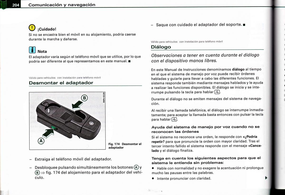 Audi A4 B6 8E manual del propietario / page 200