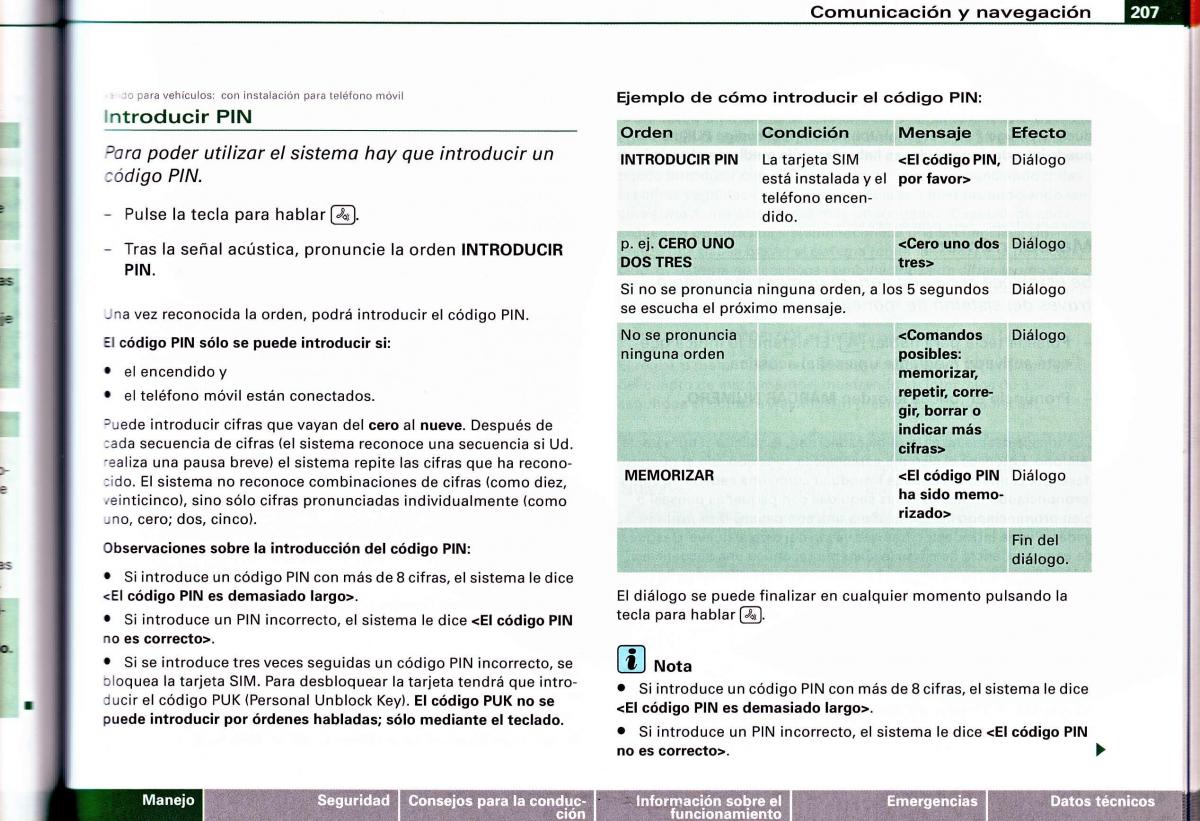 Audi A4 B6 8E manual del propietario / page 203