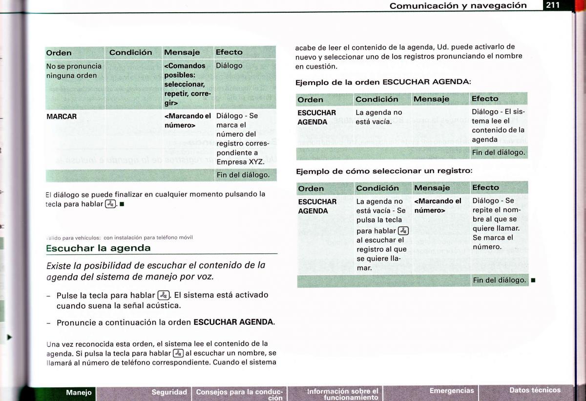 Audi A4 B6 8E manual del propietario / page 207