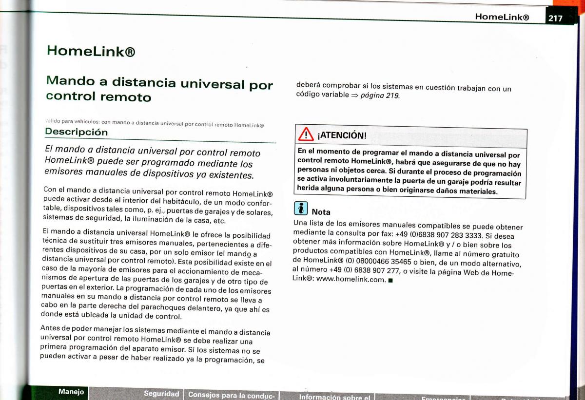 Audi A4 B6 8E manual del propietario / page 213