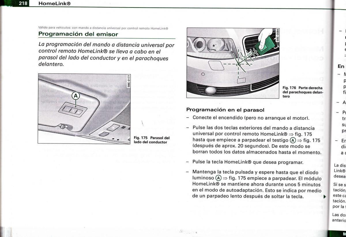 Audi A4 B6 8E manual del propietario / page 214