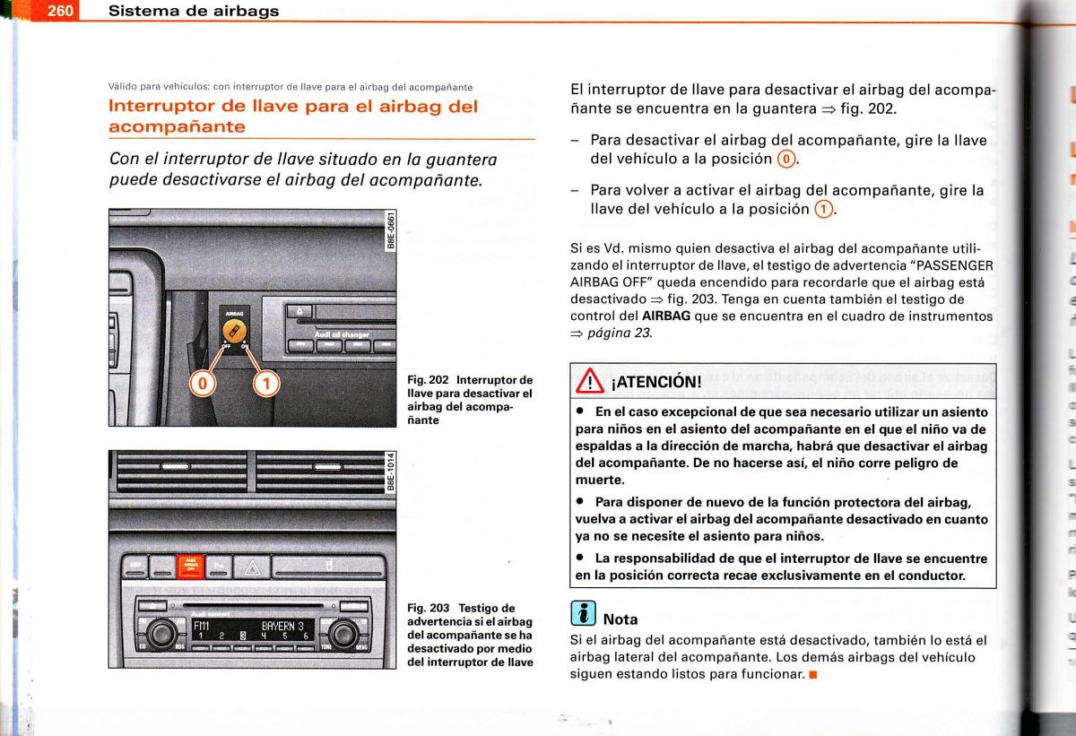 Audi A4 B6 8E manual del propietario / page 254