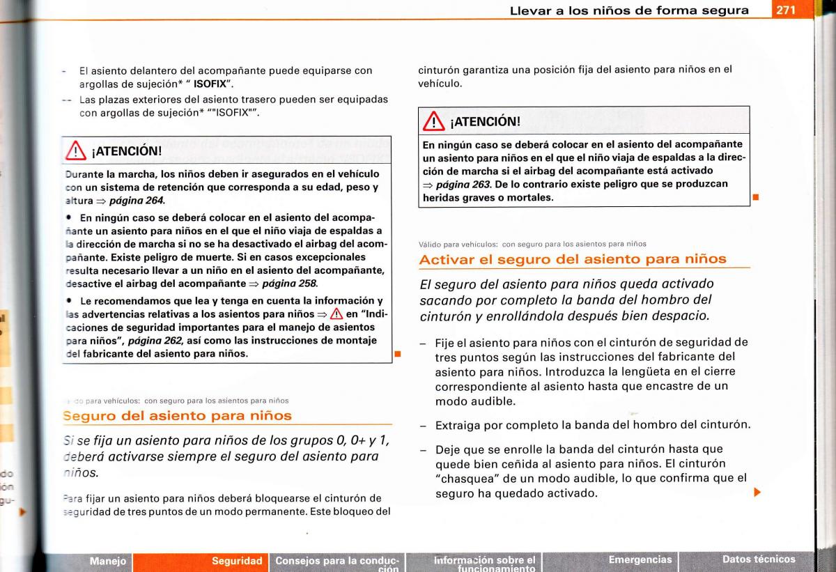 Audi A4 B6 8E manual del propietario / page 265