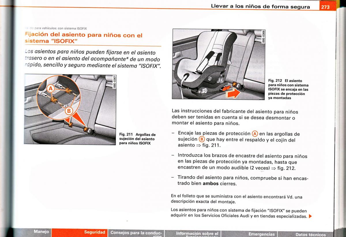 Audi A4 B6 8E manual del propietario / page 267