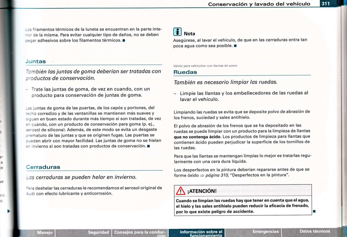 Audi A4 B6 8E manual del propietario / page 297