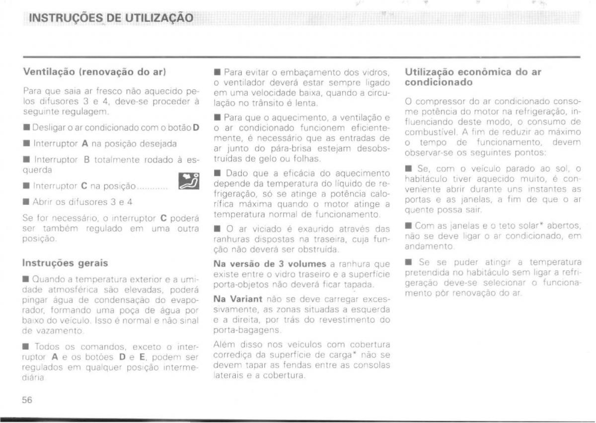 VW Passat B4 manual do usuario / page 58