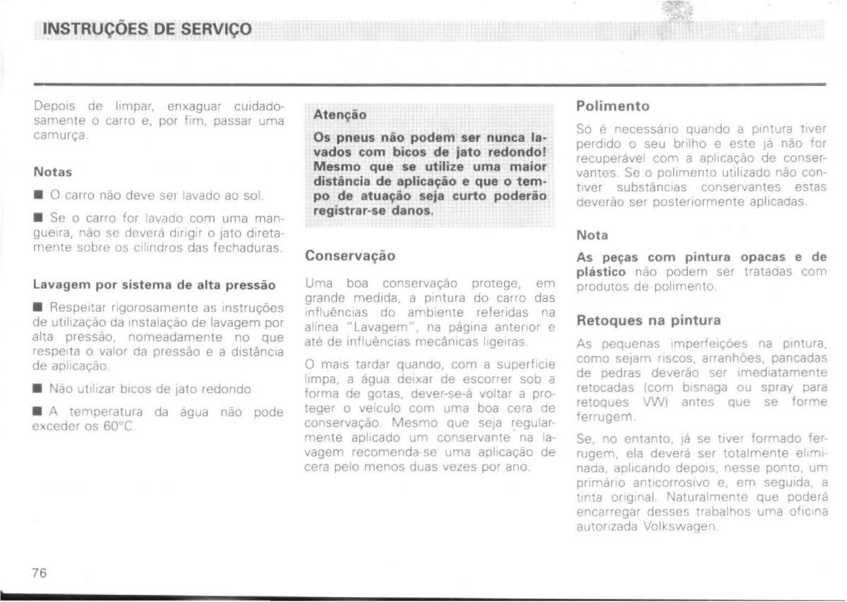 VW Passat B4 manual do usuario / page 78