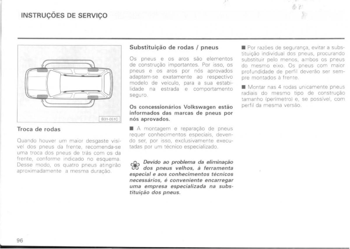 VW Passat B4 manual do usuario / page 98