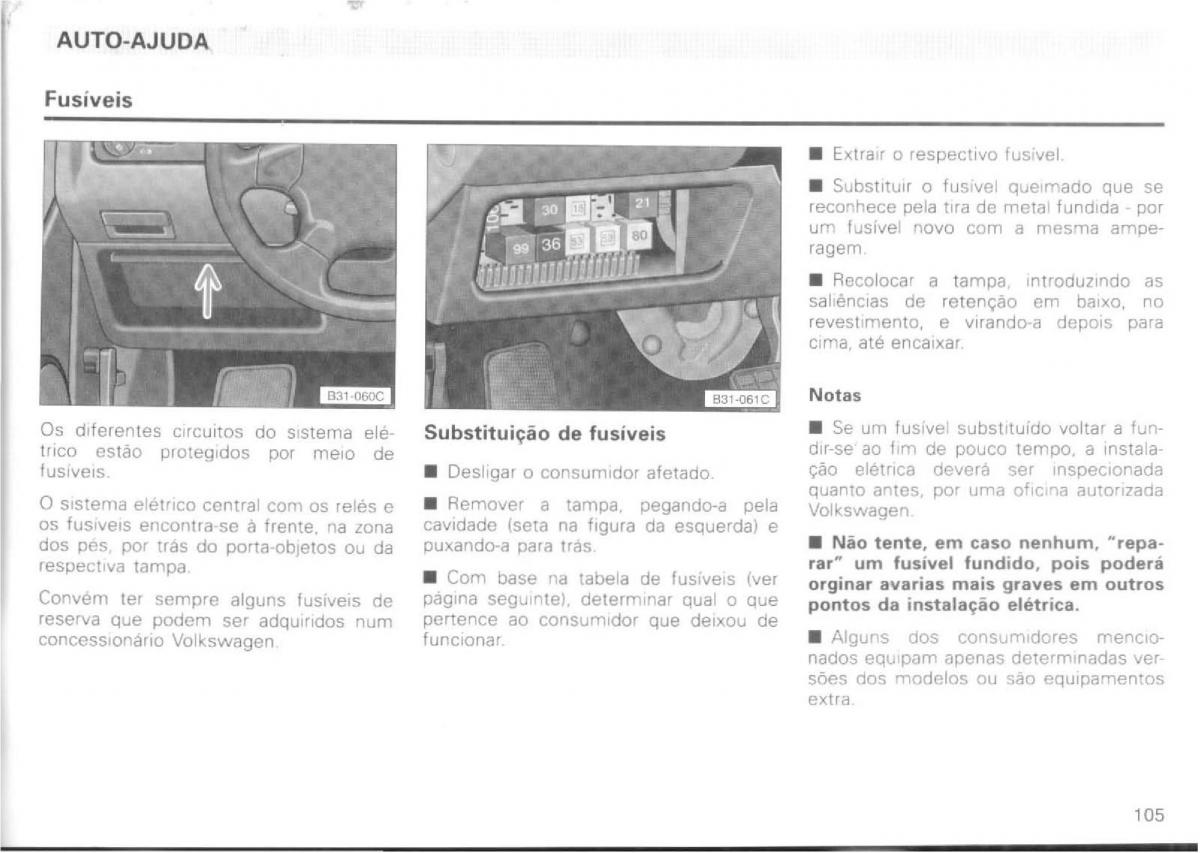 VW Passat B4 manual do usuario / page 107