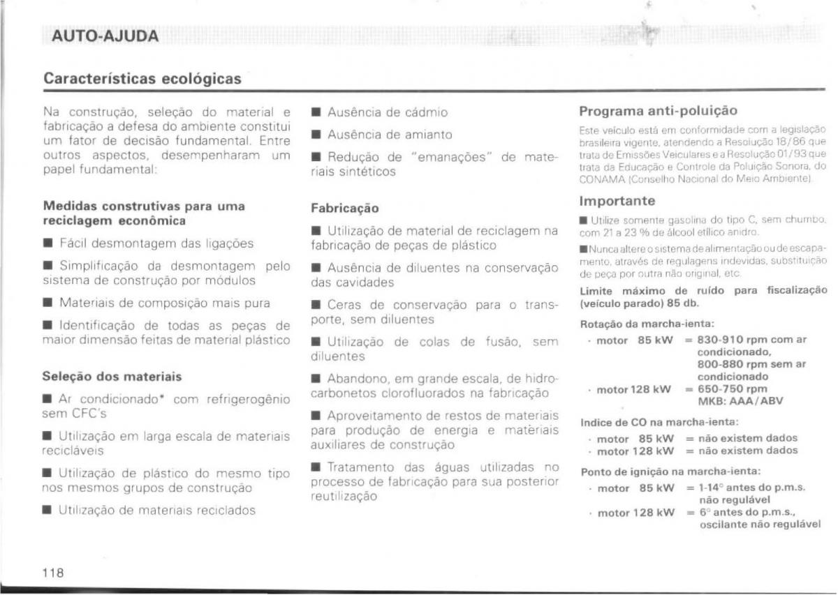 VW Passat B4 manual do usuario / page 120