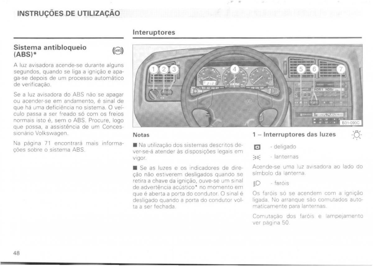 VW Passat B4 manual do usuario / page 50