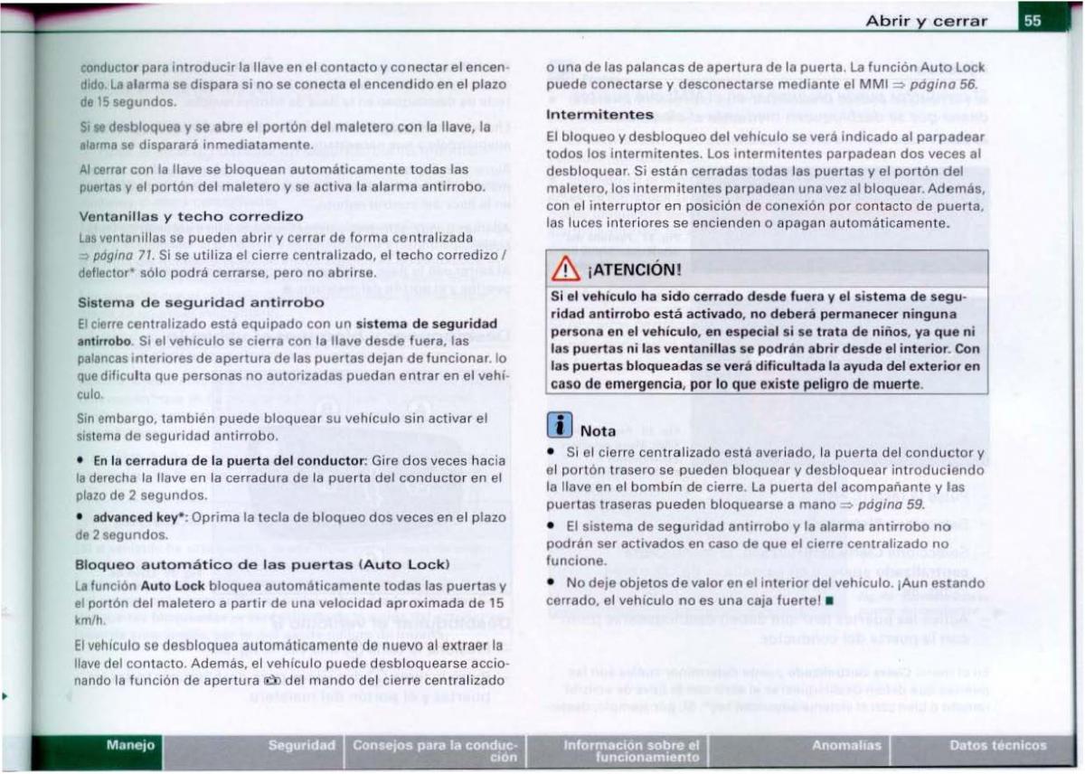 Audi A6 C6 manual del propietario / page 57