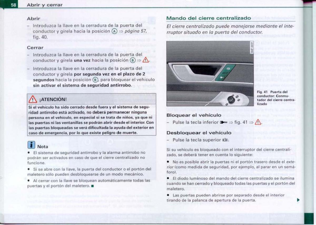 Audi A6 C6 manual del propietario / page 60