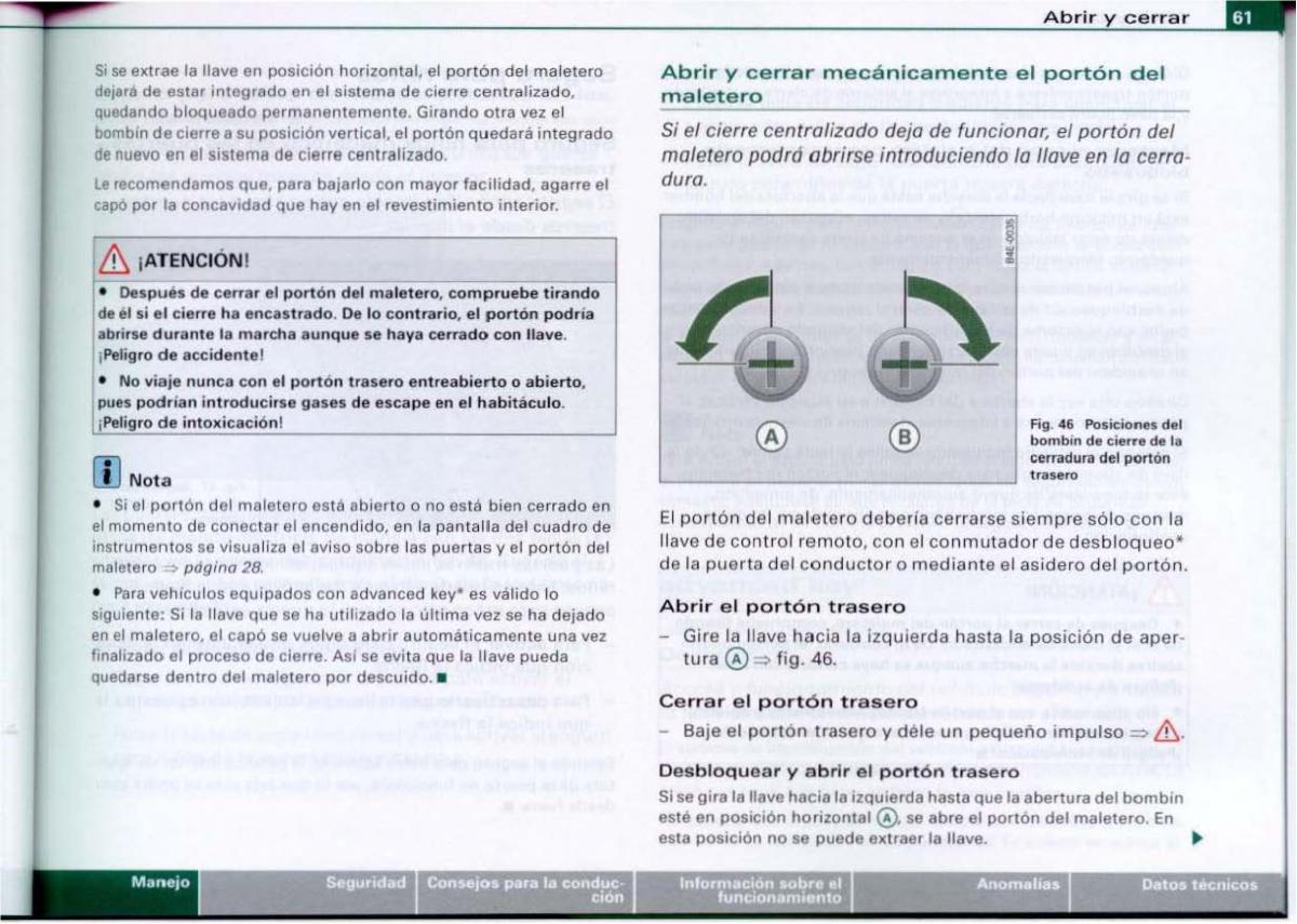 Audi A6 C6 manual del propietario / page 63