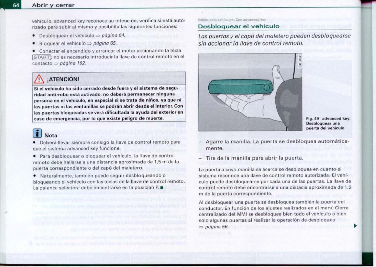 Audi A6 C6 manual del propietario / page 66