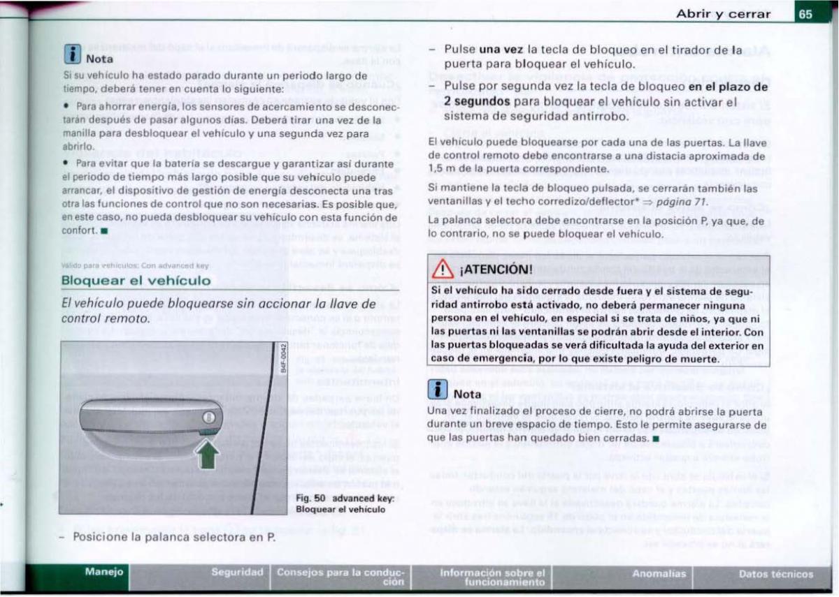 Audi A6 C6 manual del propietario / page 67