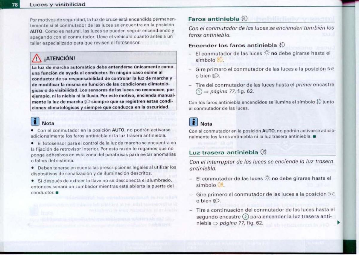 Audi A6 C6 manual del propietario / page 80