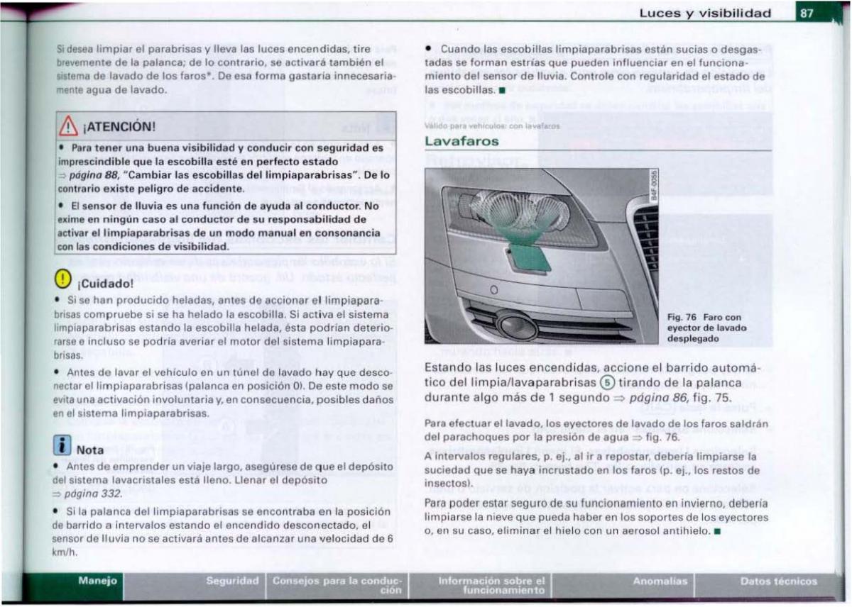 Audi A6 C6 manual del propietario / page 89