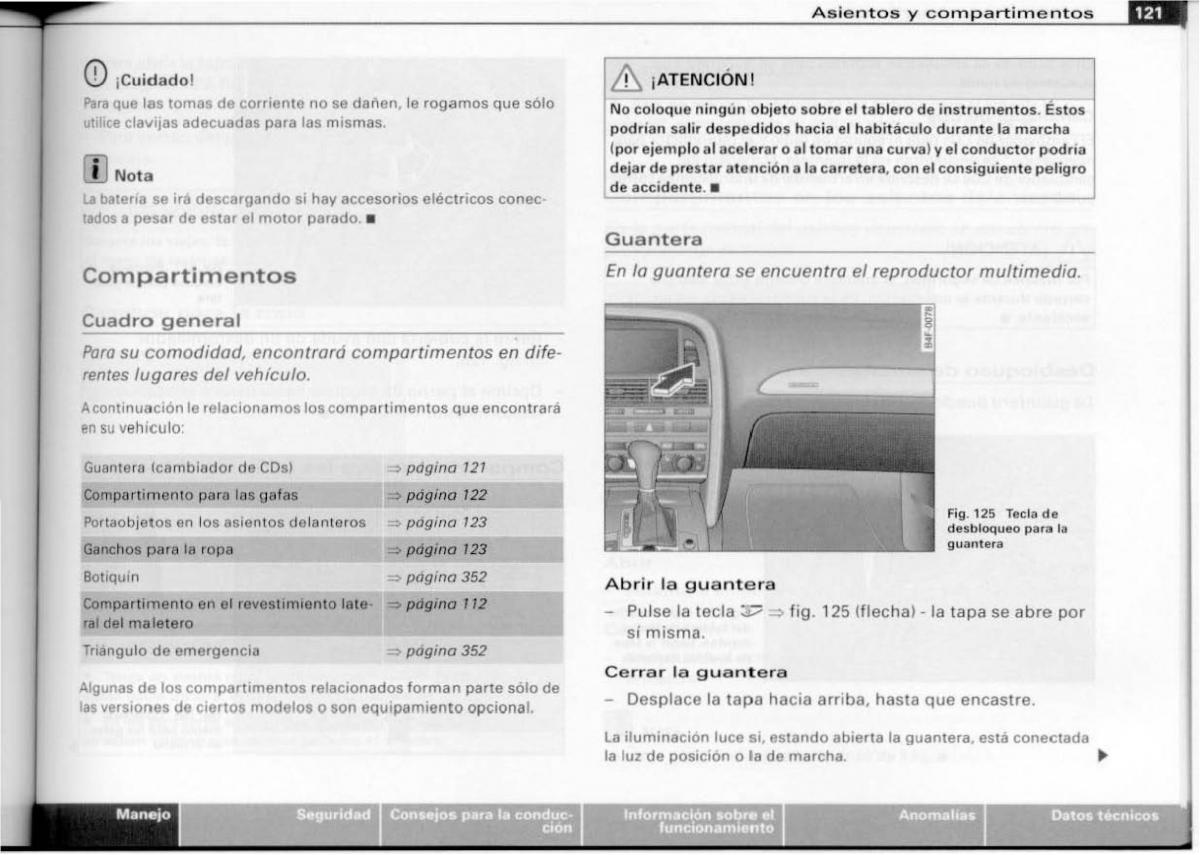 Audi A6 C6 manual del propietario / page 123