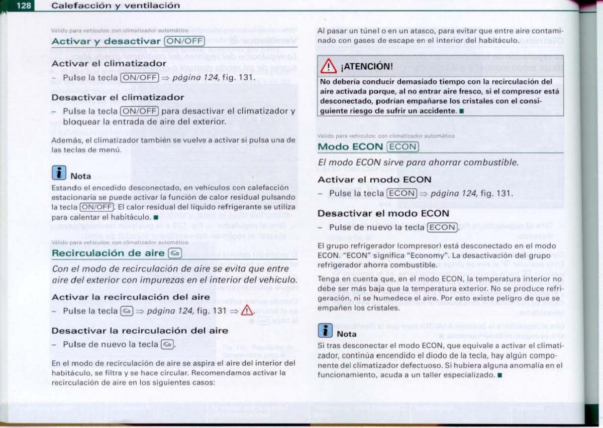 Audi A6 C6 manual del propietario / page 130