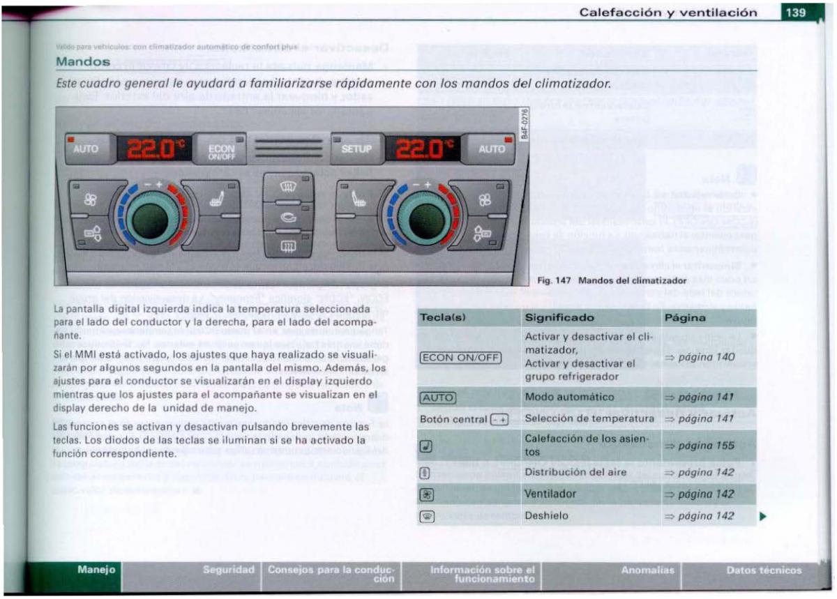 Audi A6 C6 manual del propietario / page 141