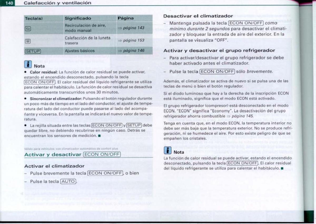 Audi A6 C6 manual del propietario / page 142