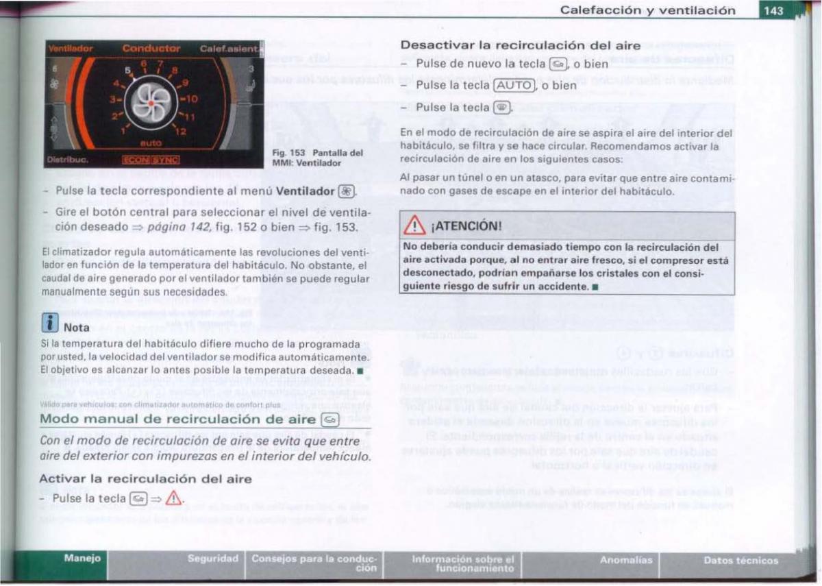 Audi A6 C6 manual del propietario / page 145