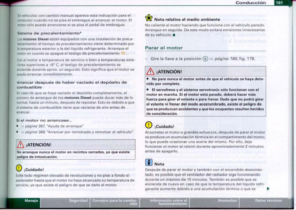 Audi A6 C6 manual del propietario / page 163