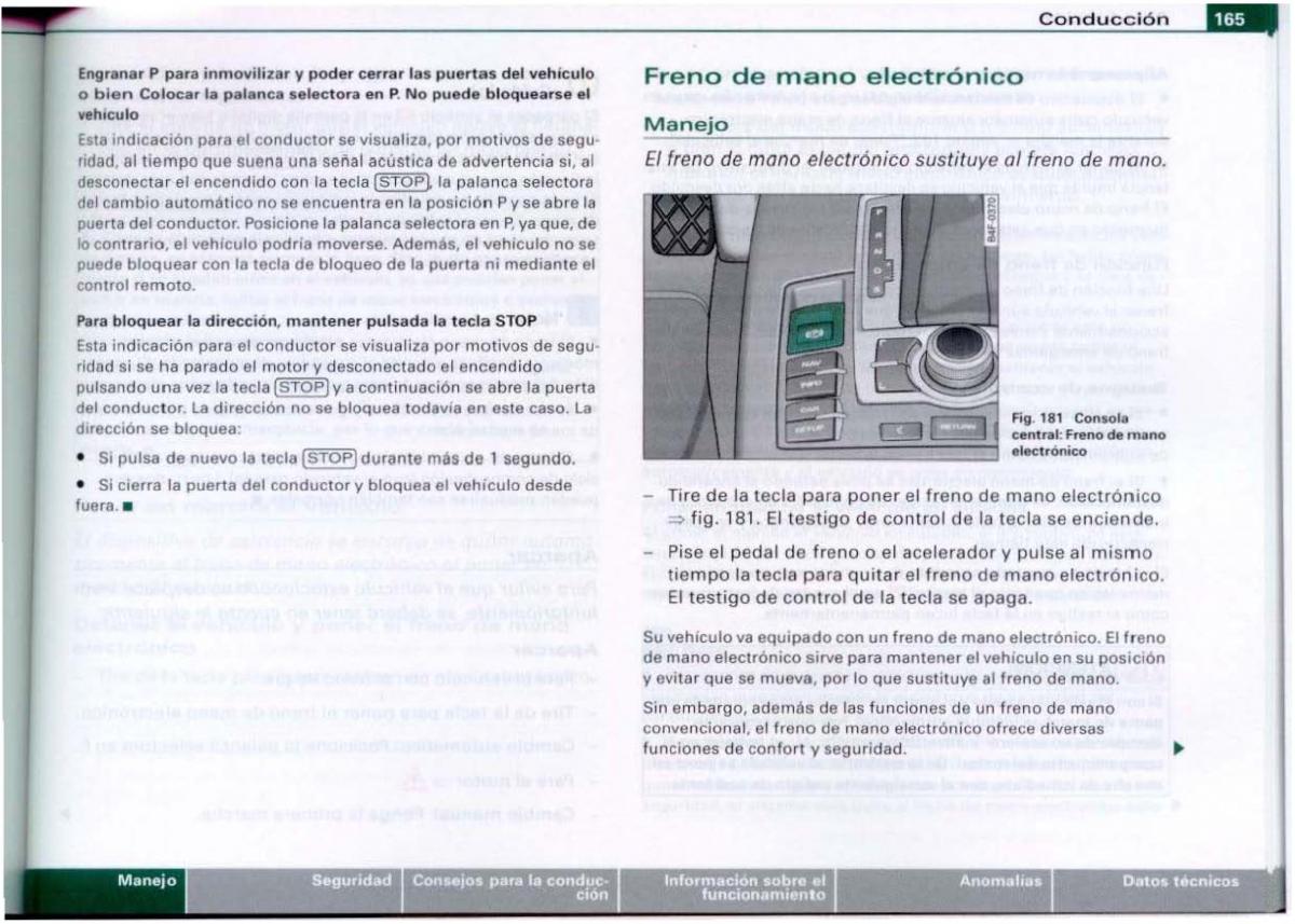 Audi A6 C6 manual del propietario / page 167