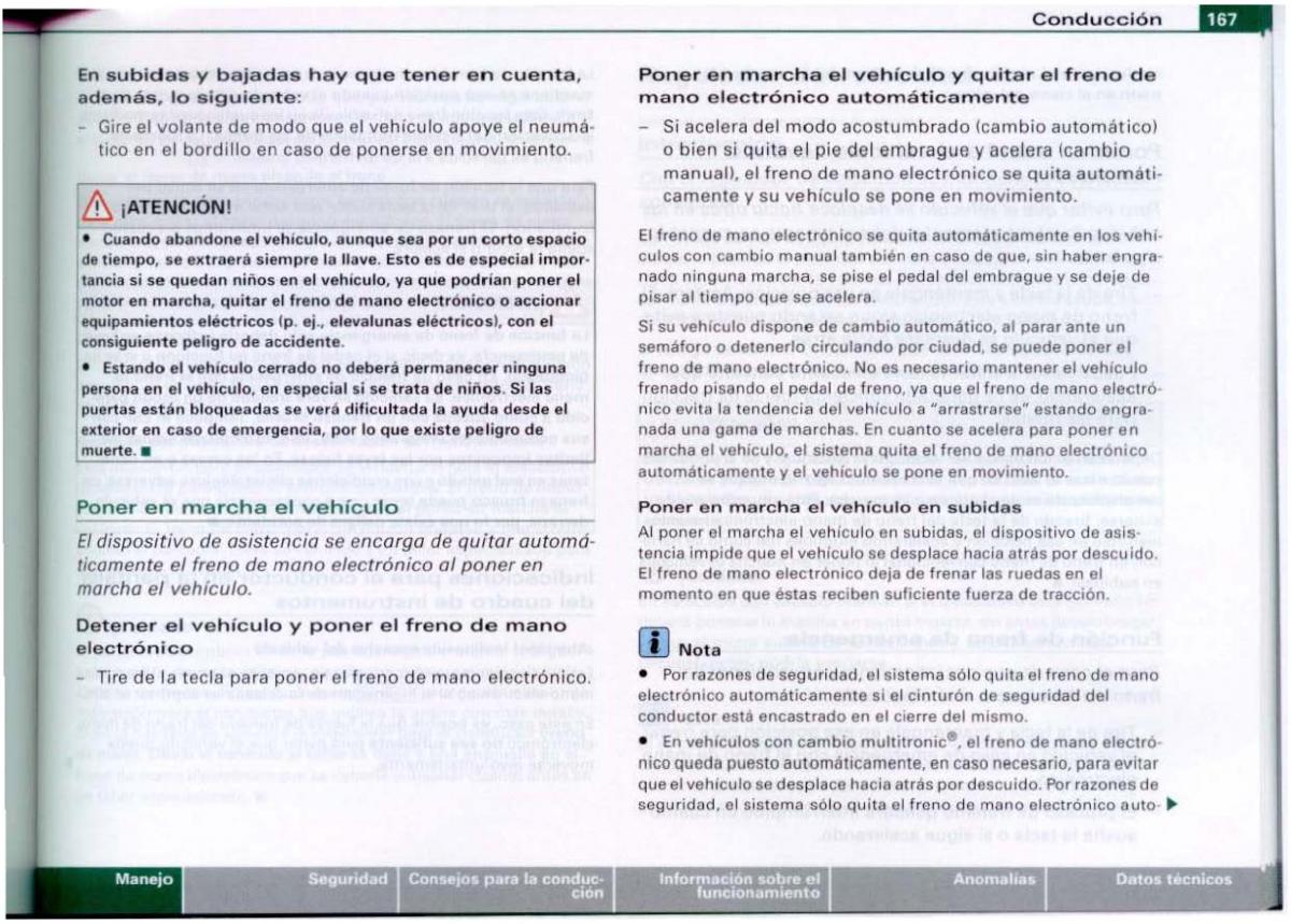 Audi A6 C6 manual del propietario / page 169