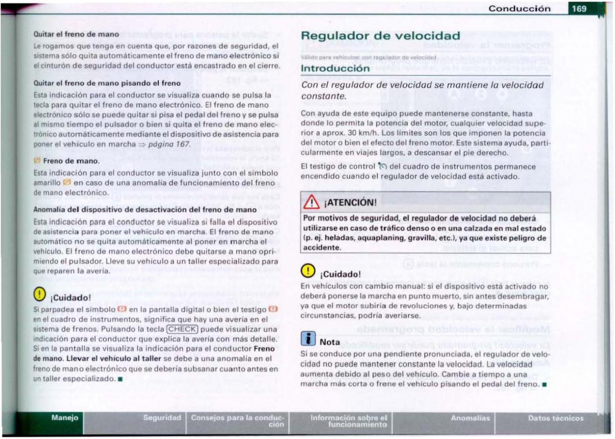 Audi A6 C6 manual del propietario / page 171