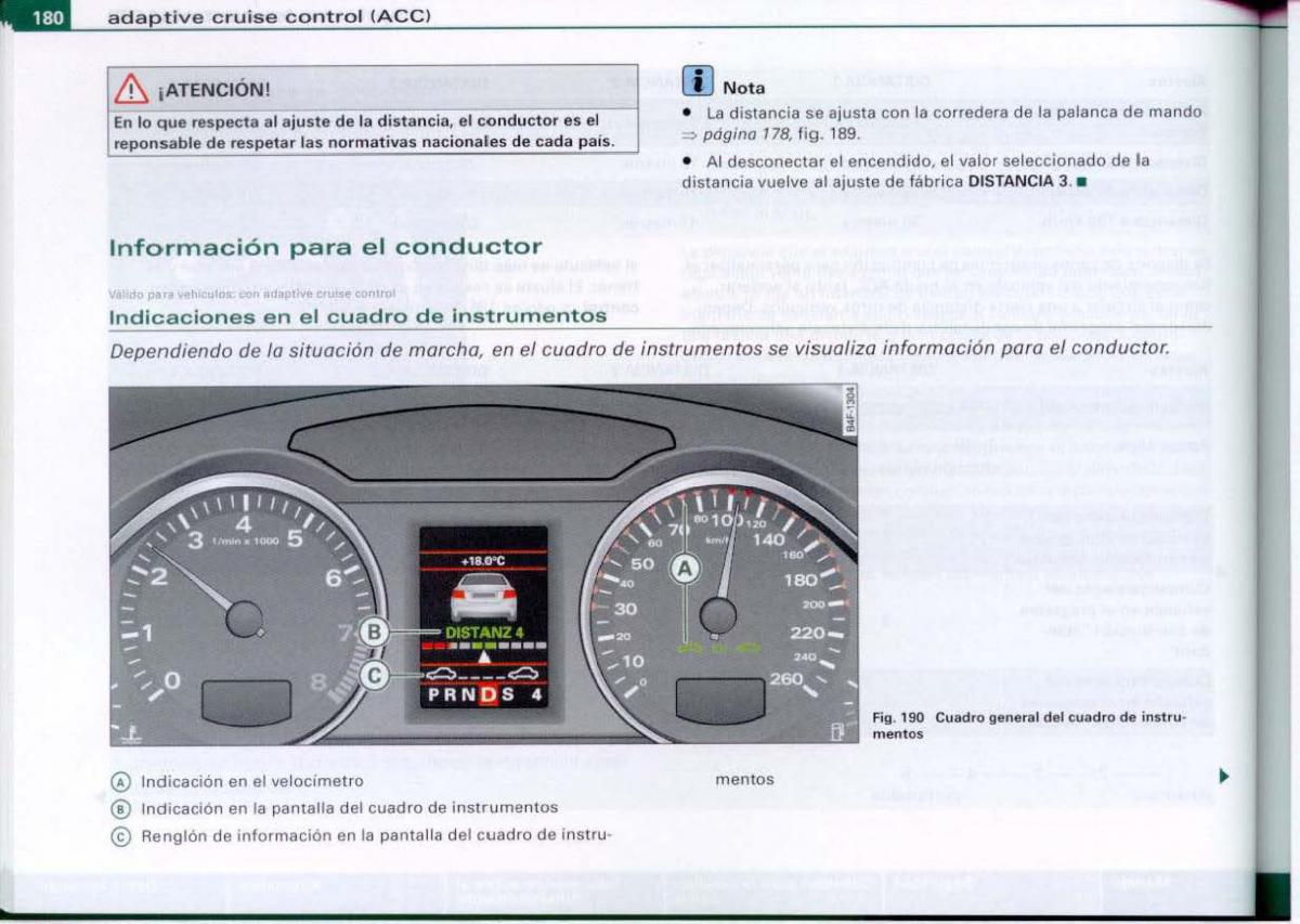 Audi A6 C6 manual del propietario / page 182