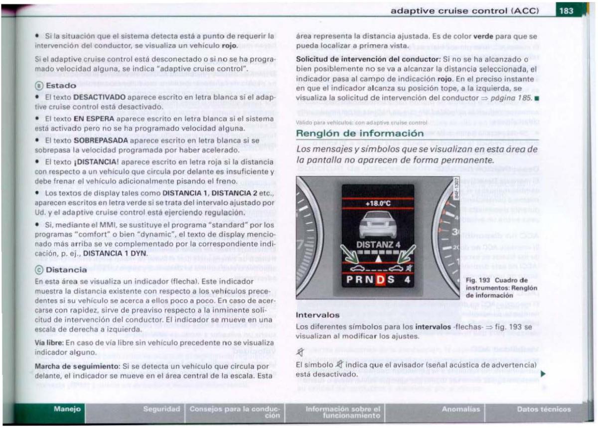 Audi A6 C6 manual del propietario / page 185