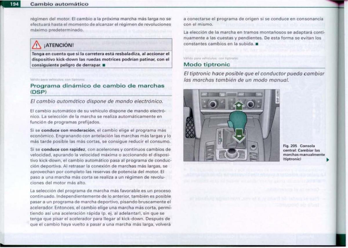 Audi A6 C6 manual del propietario / page 196