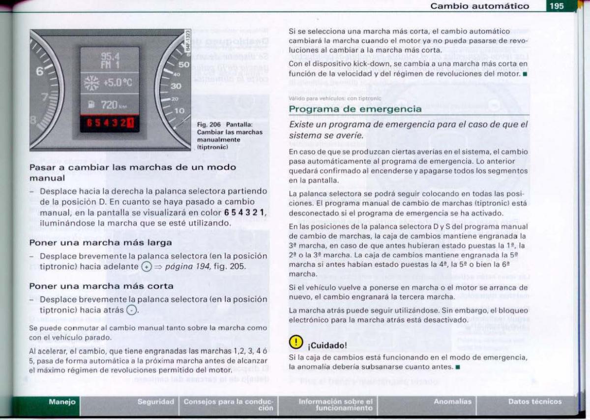 Audi A6 C6 manual del propietario / page 197