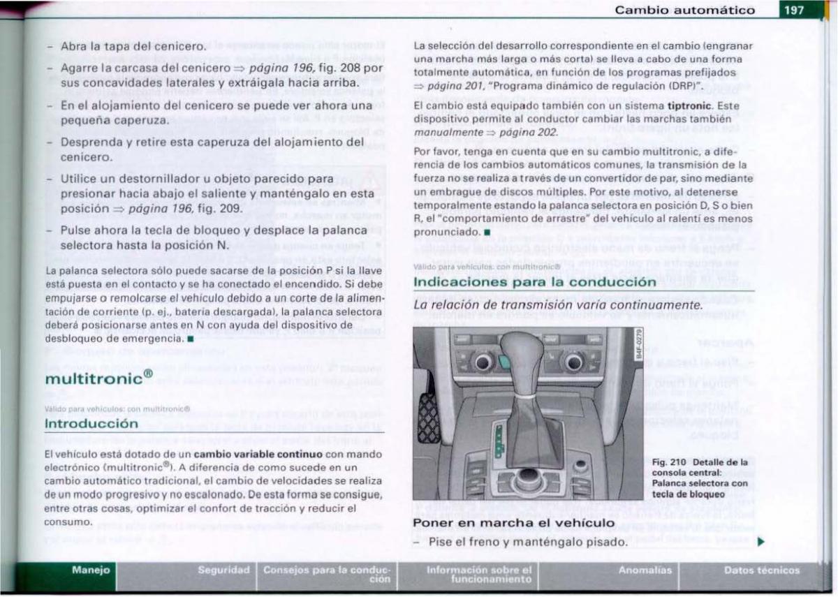 Audi A6 C6 manual del propietario / page 199