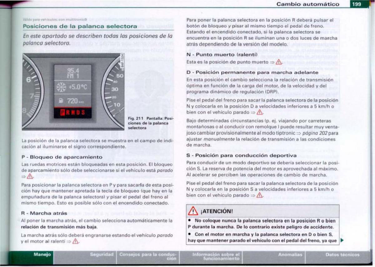 Audi A6 C6 manual del propietario / page 201