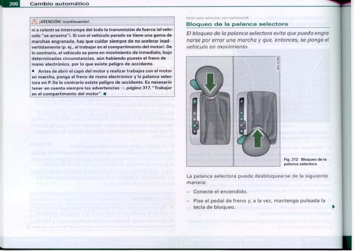 Audi A6 C6 manual del propietario / page 202