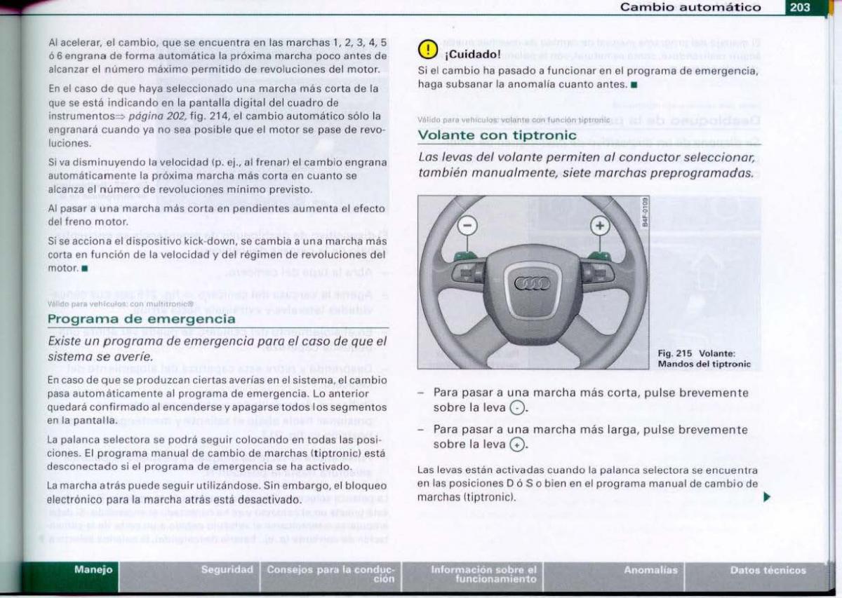 Audi A6 C6 manual del propietario / page 205