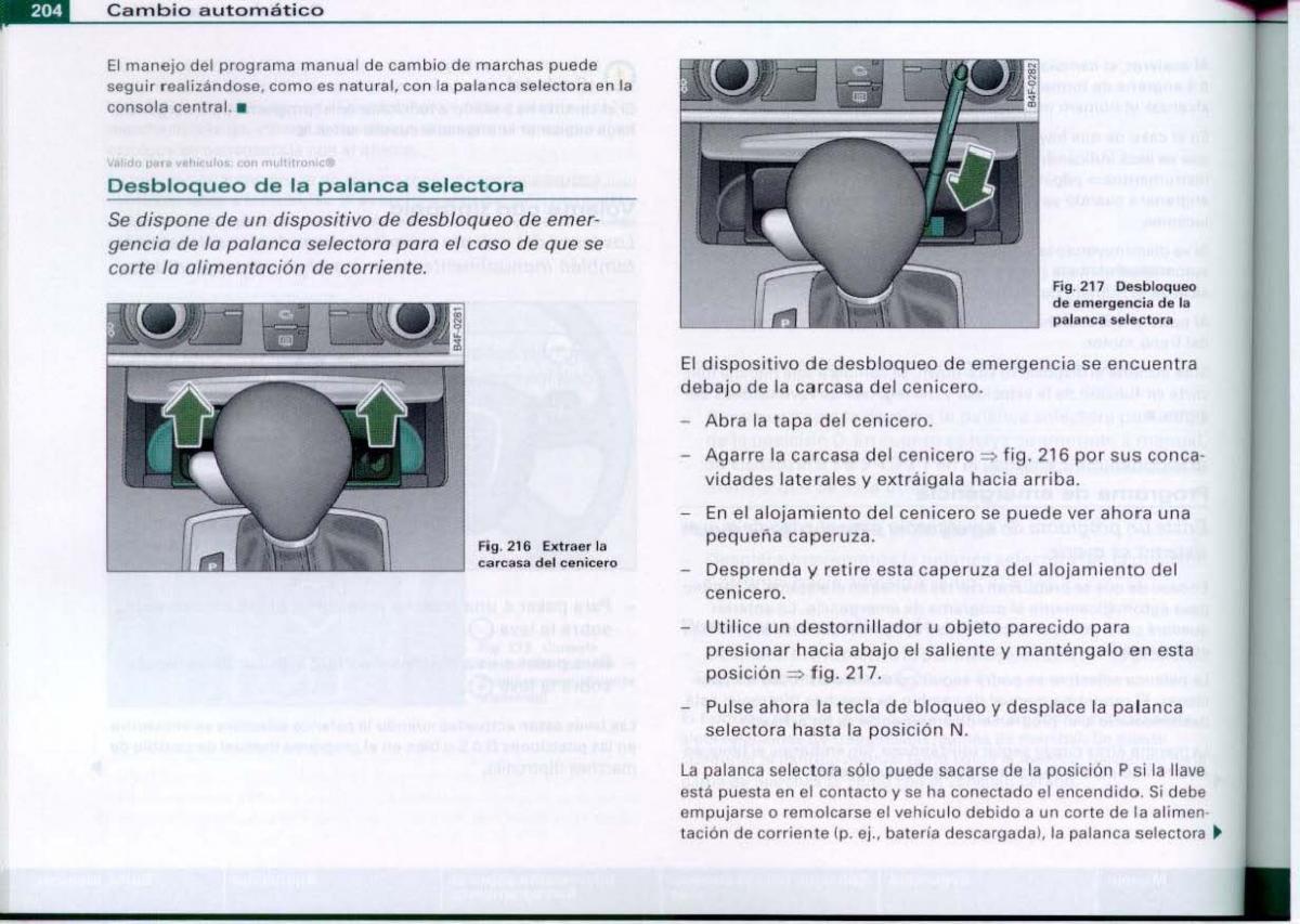 Audi A6 C6 manual del propietario / page 206