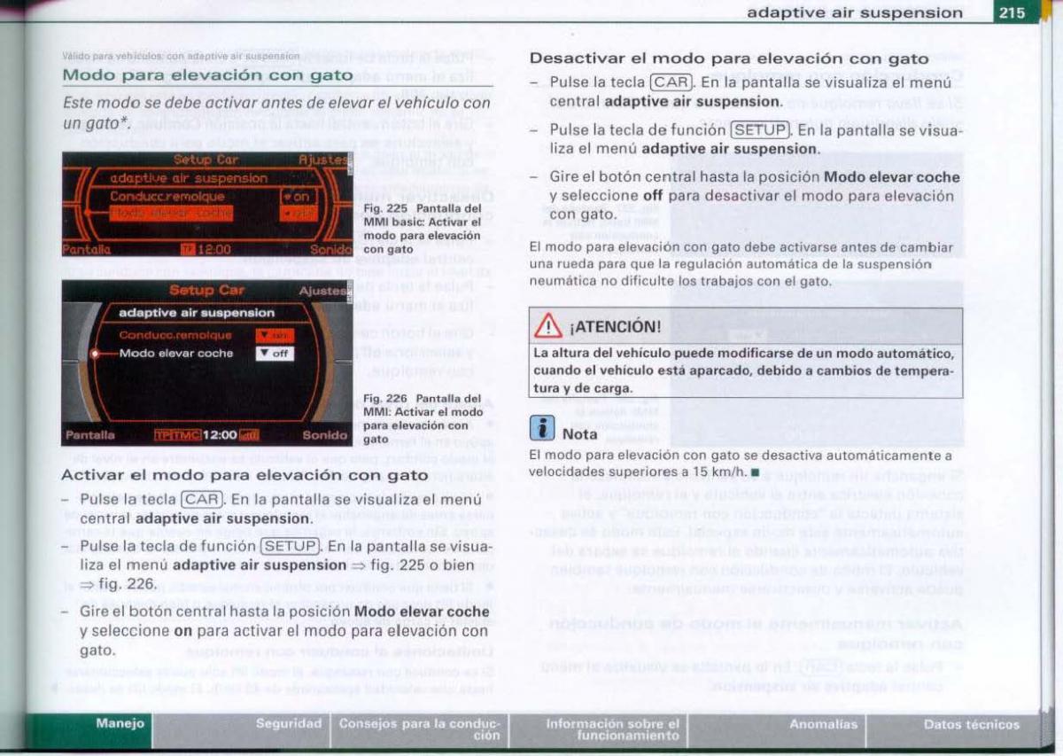 Audi A6 C6 manual del propietario / page 217