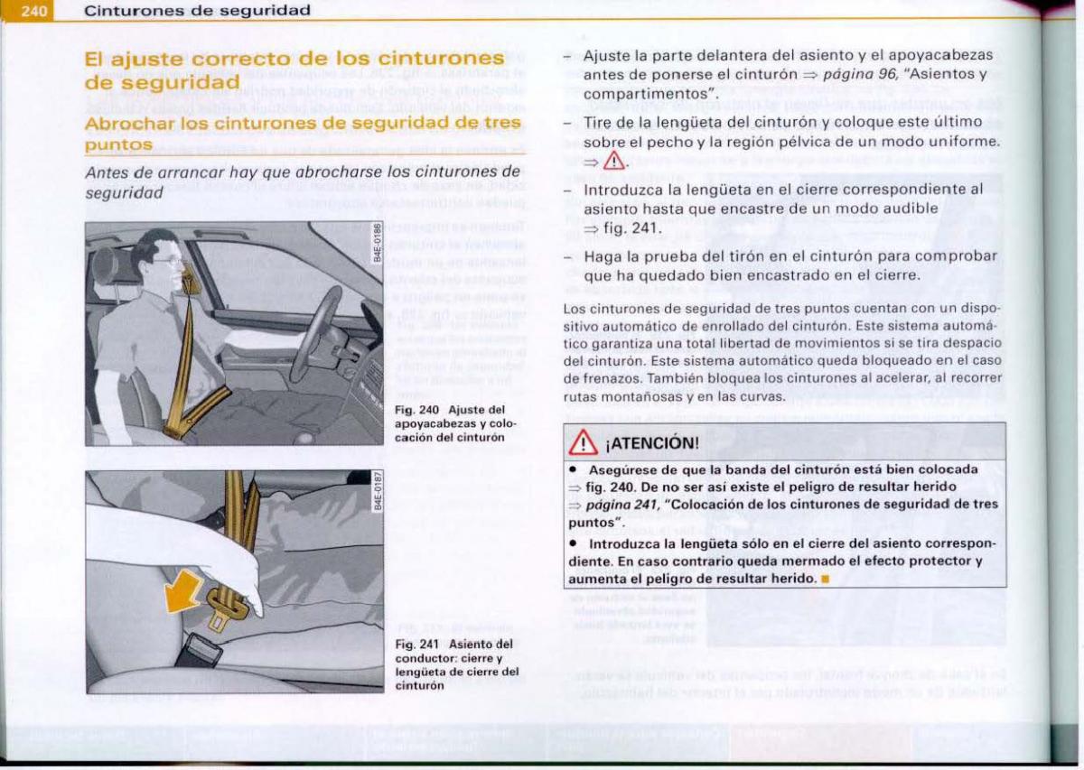 Audi A6 C6 manual del propietario / page 242