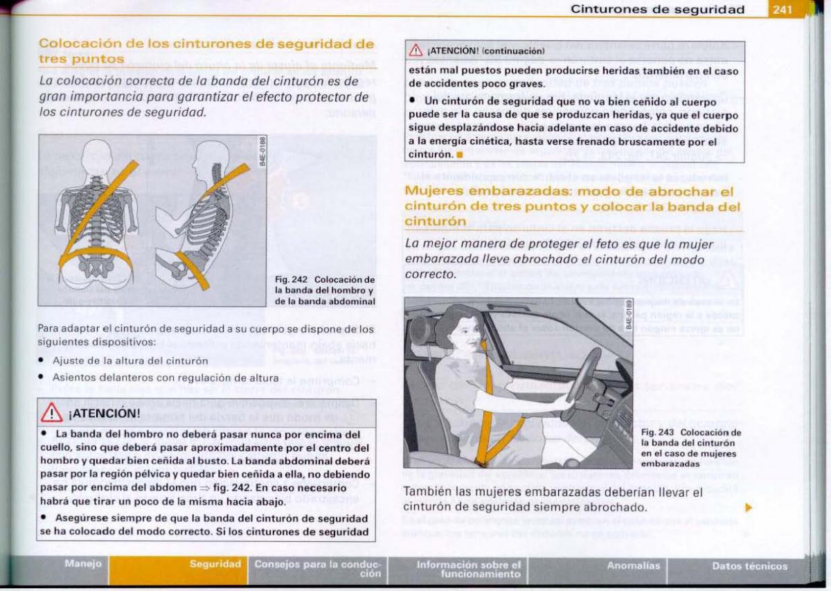 Audi A6 C6 manual del propietario / page 243