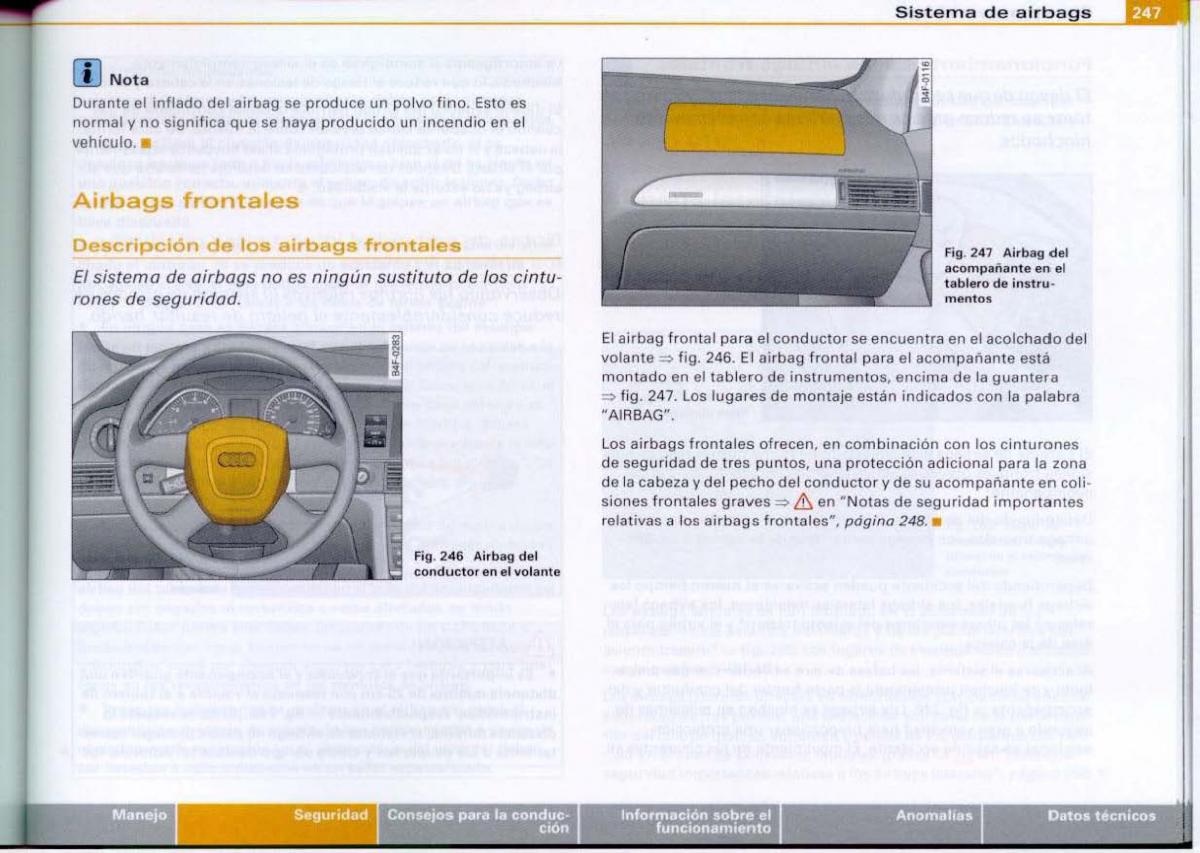 Audi A6 C6 manual del propietario / page 249