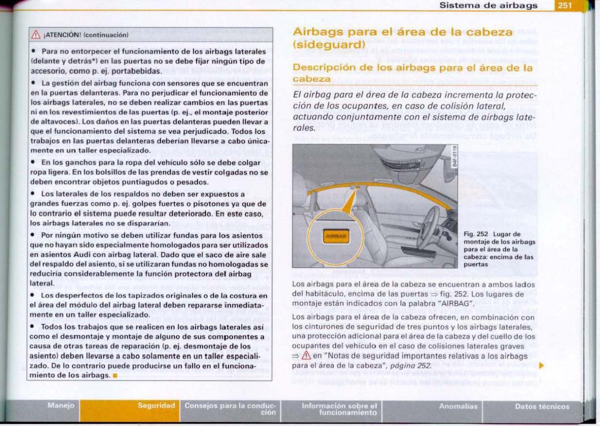 Audi A6 C6 manual del propietario / page 253